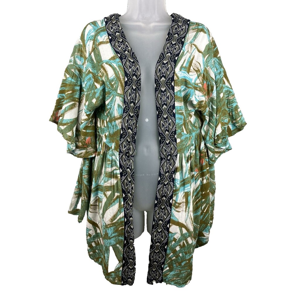 Nalini 100% Rayon Kimono Women's One Size Tropical Hawaiian Resortwear Cover-Up